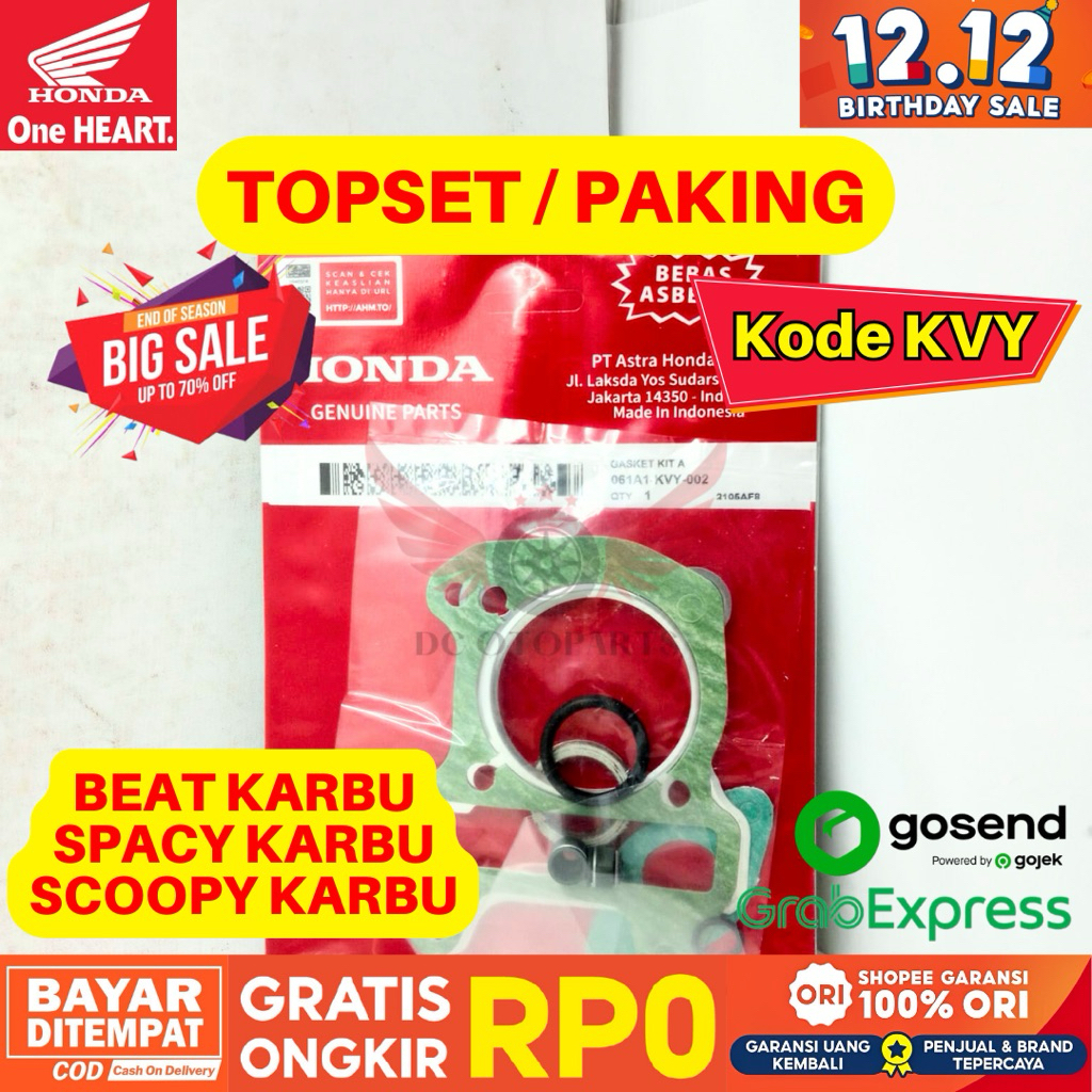 KVY TOPSET BEAT KARBU ORIGINAL AHM HONDA, TOPSET SPACY KARBU ORIGINAL AHM HONDA, TOPSET SCOOPY KARBU