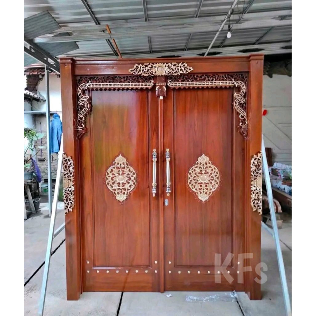 pintu gapura minimalis / gebyok minimalis kayu jati ukir