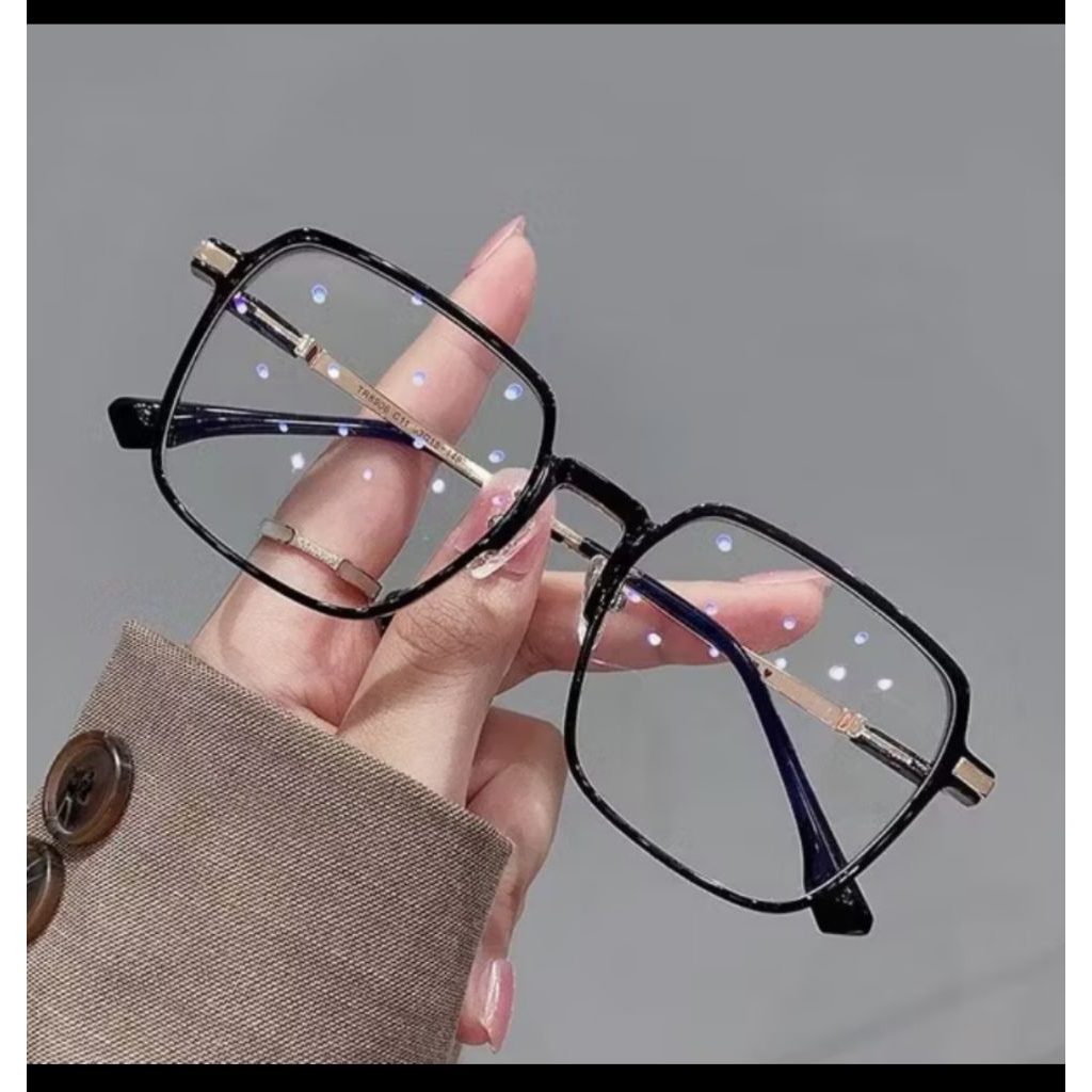 kacamata hitam anti radiasi bahan metal bentuk bulat oval