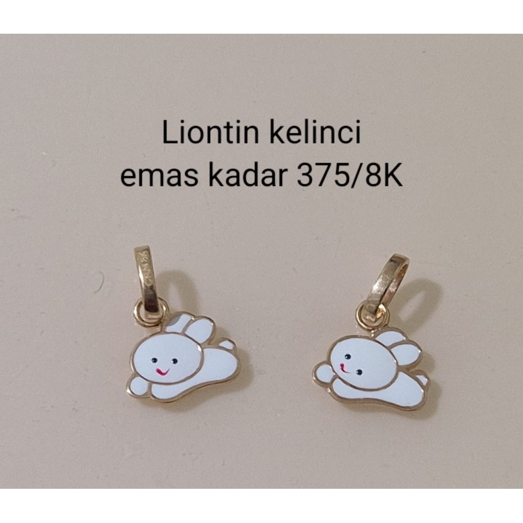 Liontin emas Kelinci kadar 375/8K