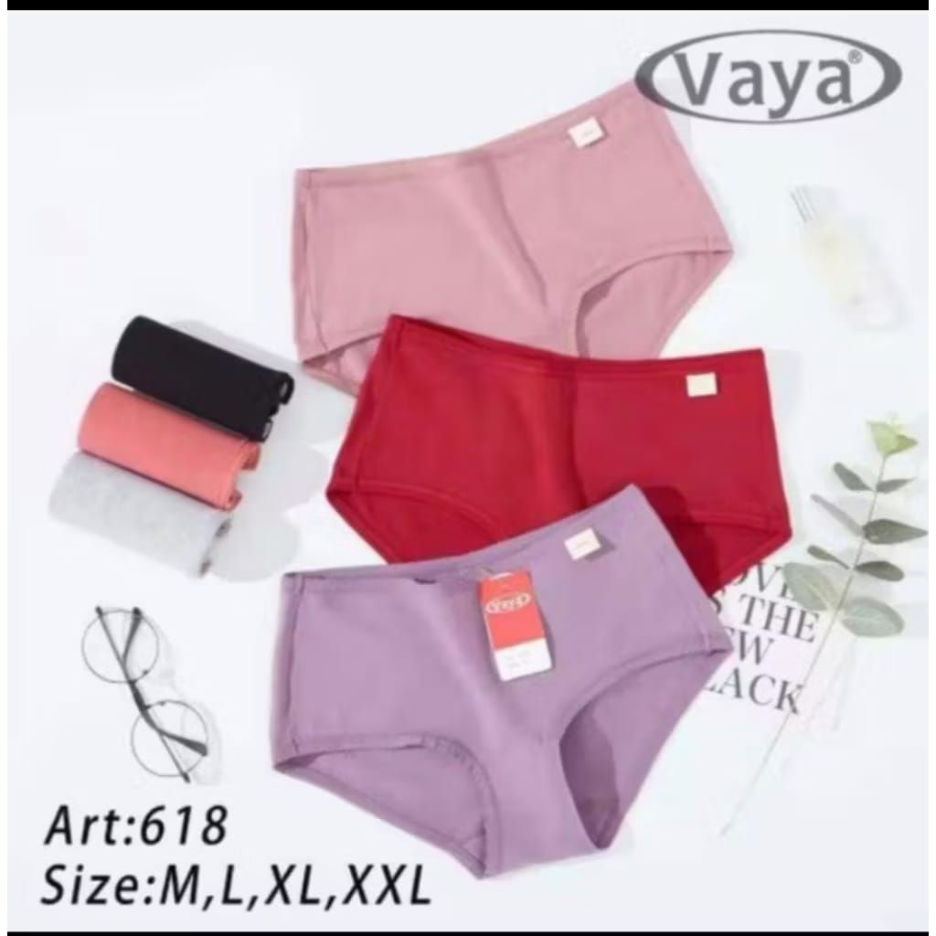 VAYA ( 12 PCS ) CELANA DALAM WANITA TYPE 618 VAYA SOFT ORIGINAL / KOLOR WANITA VAYA SOFT