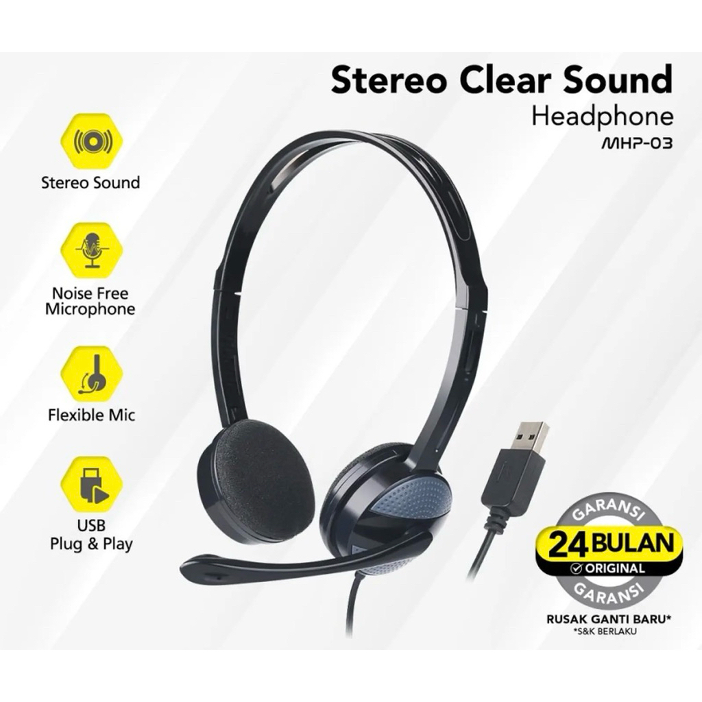 Micropack Stereo USB Headset with Mic (MHP-03)