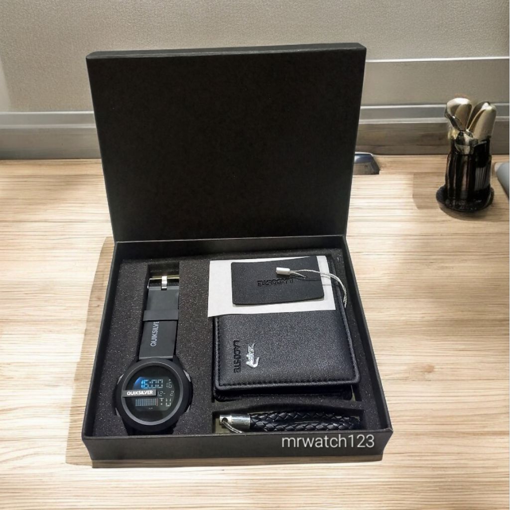 termurahhh Hampers Gift Box Cowok Jam dan Dompet (hard box hitam)