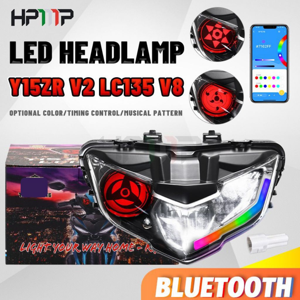 HPMP Lampu Motor Yamaha MX King 150 Y15ZR V2 LC135 V8 LED Modifikasi Depan Skuter 55W 12V Kontrol Ap