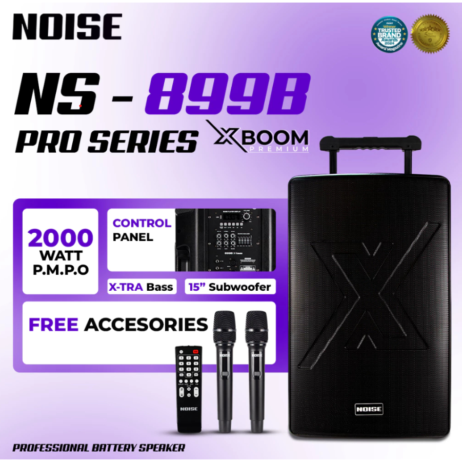 Speaker Portable Wireless Noise 899 B PRO X Boom Original Product 15 inch Bluetooth