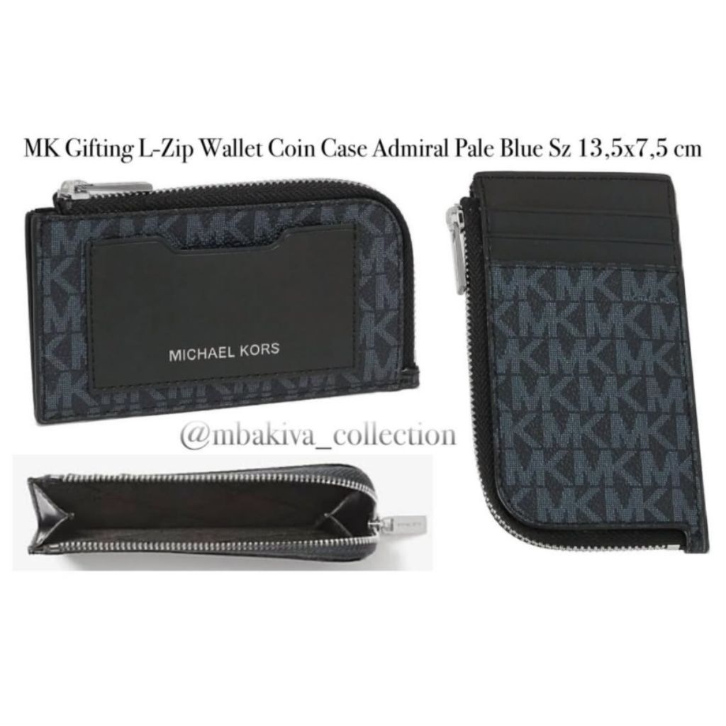 MK Gifting L-Zip Wallet Coin Case Admiral Pale Blue