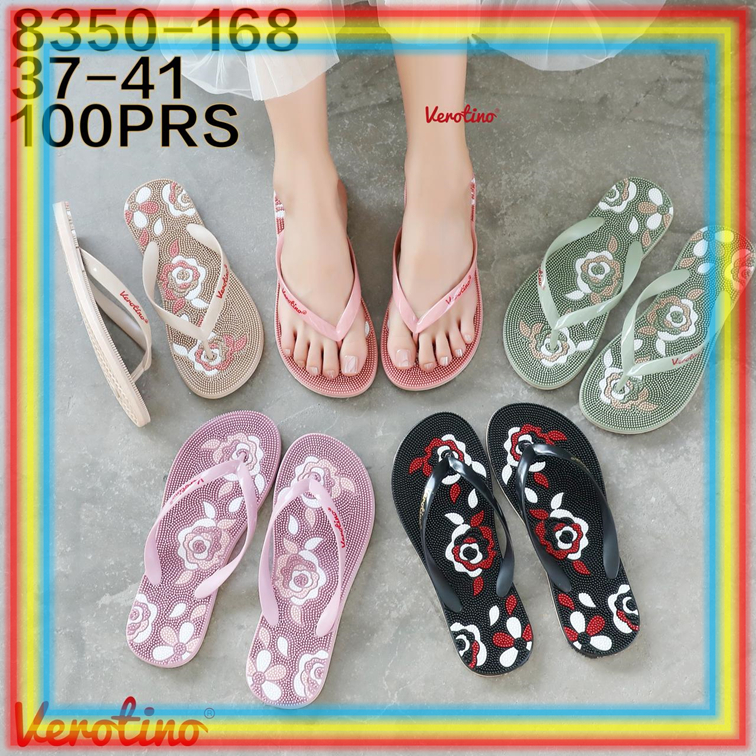 8350-168 Sandal Jepit Rematik Refleksi Verotino Sendal Duri Terapi Kesehatan Motif Bunga Akupuntur G
