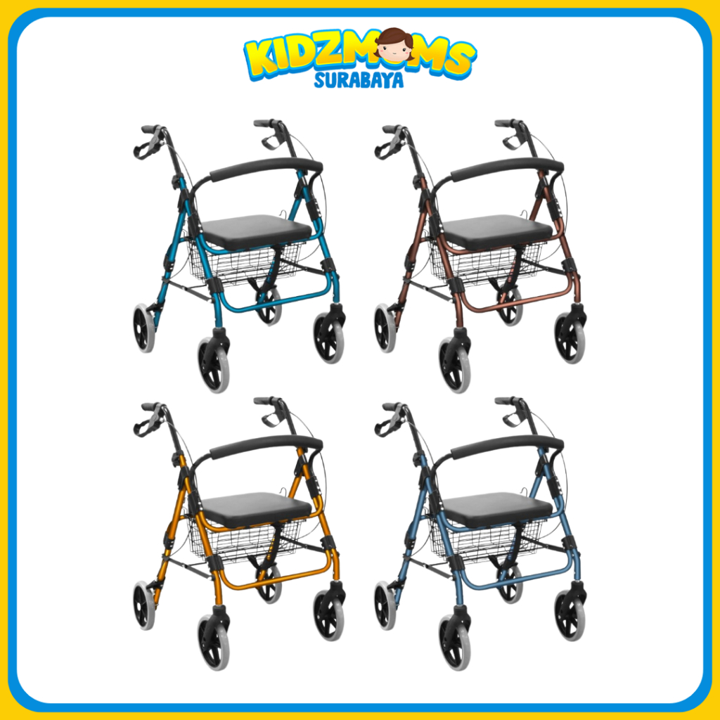 Alat Bantu Berjalan Walker Rollator FS 965 Walker Roda 4 dengan dudukan