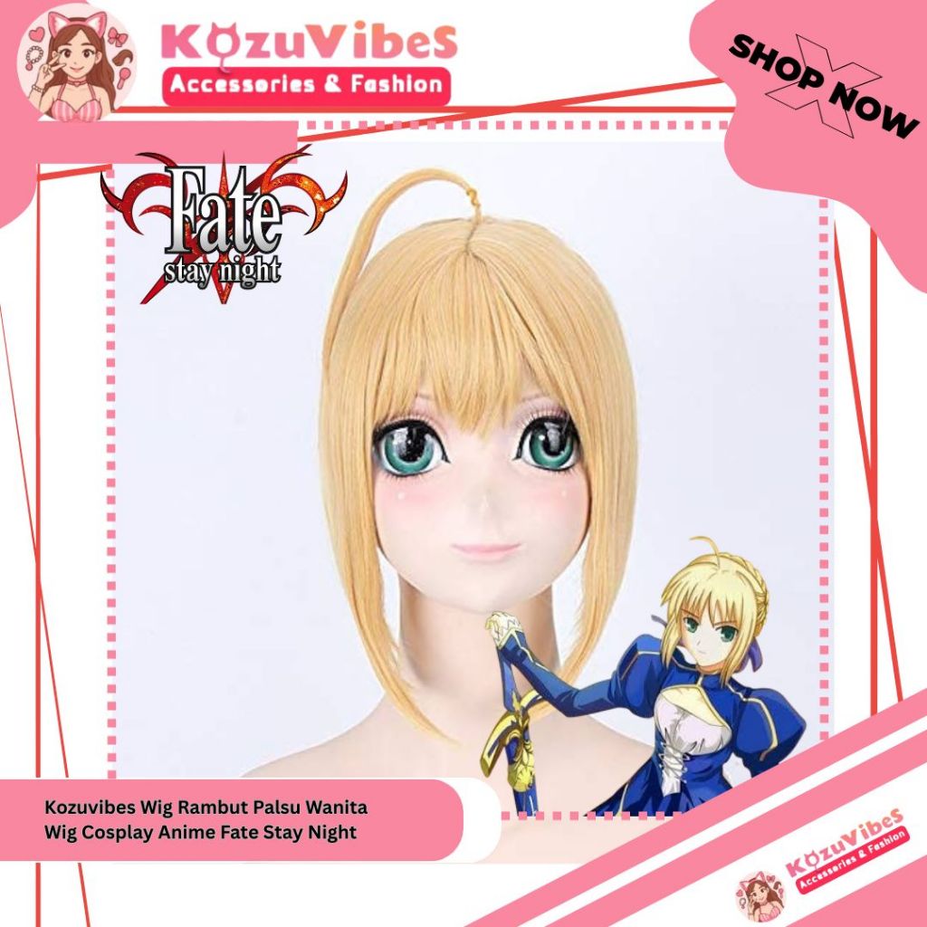 Kozuvibes Wig Rambut Palsu Wanita Wig Cosplay Anime Fate Stay Night