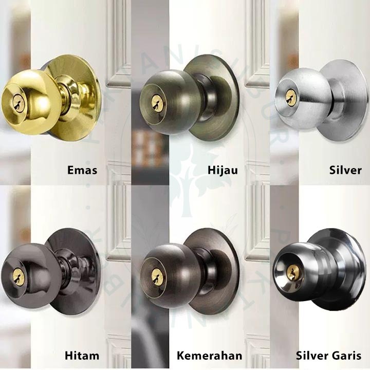 Handle Slot Kunci Pintu Kamar Mandi Bulat Alumunium