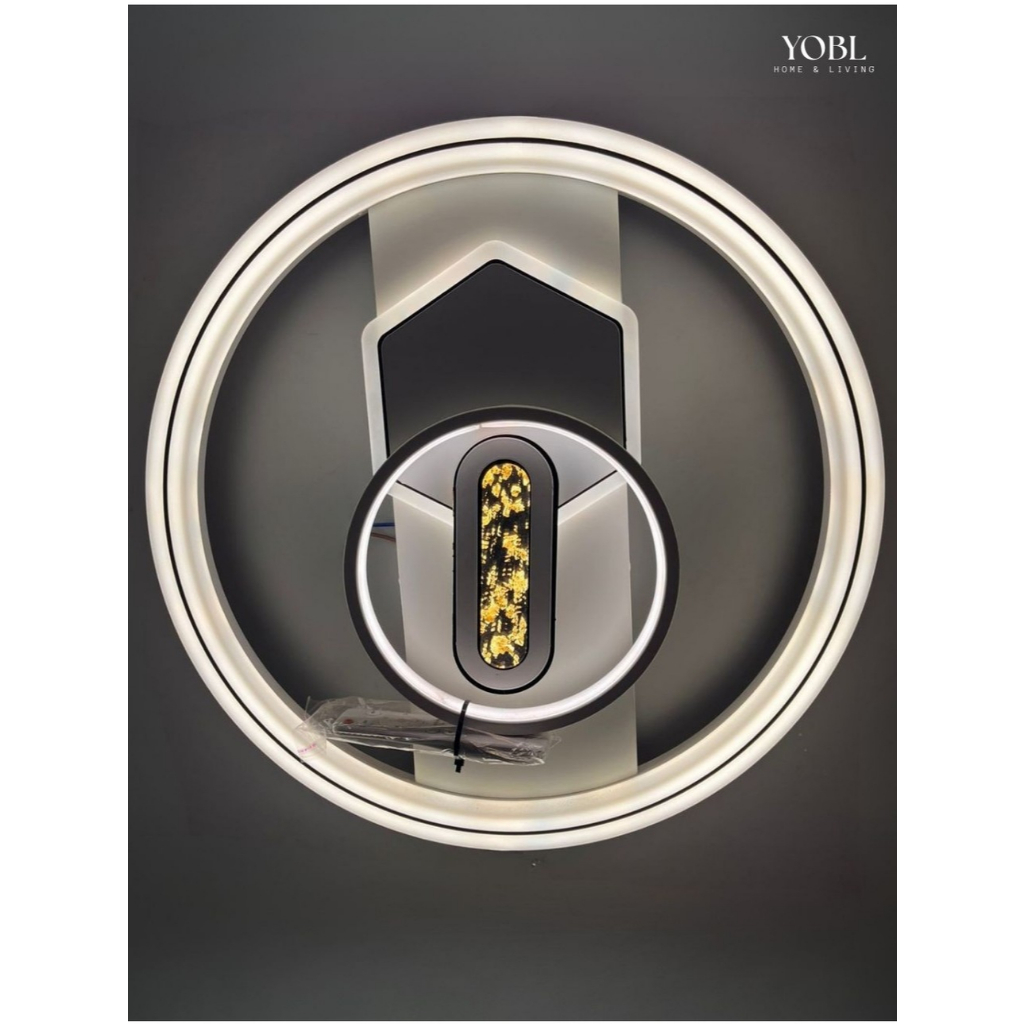 Lampu Hias Plafon Hexagon Minimalis Bulat