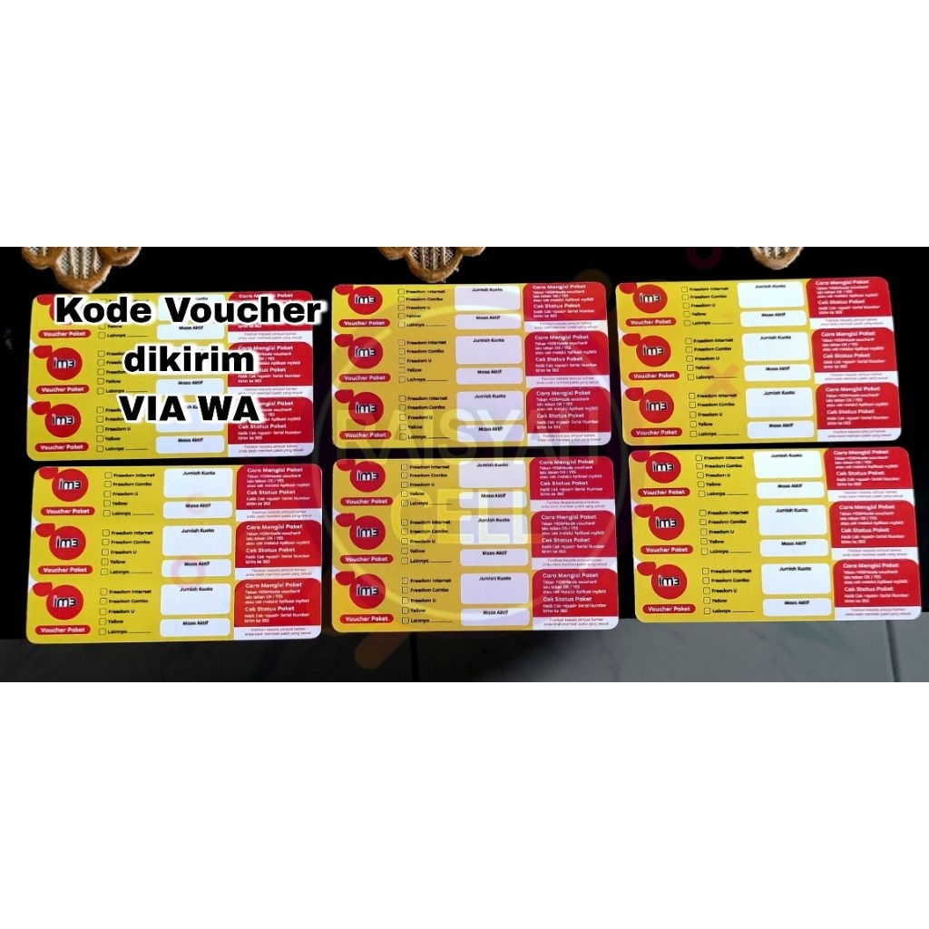 Voucher M3/Indosat/VoucherInternetFisik/Paket Data