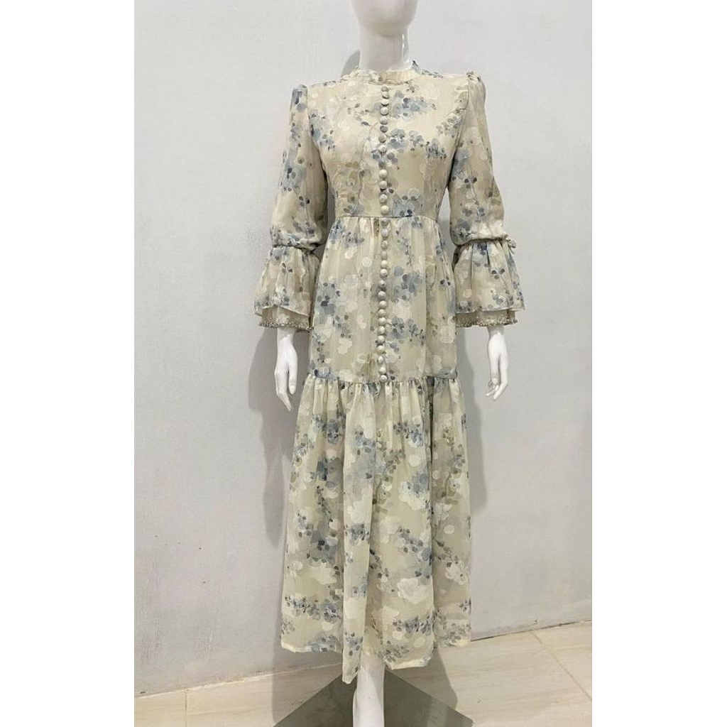 Gamis motif bunga || Baju muslim || Dress muslim