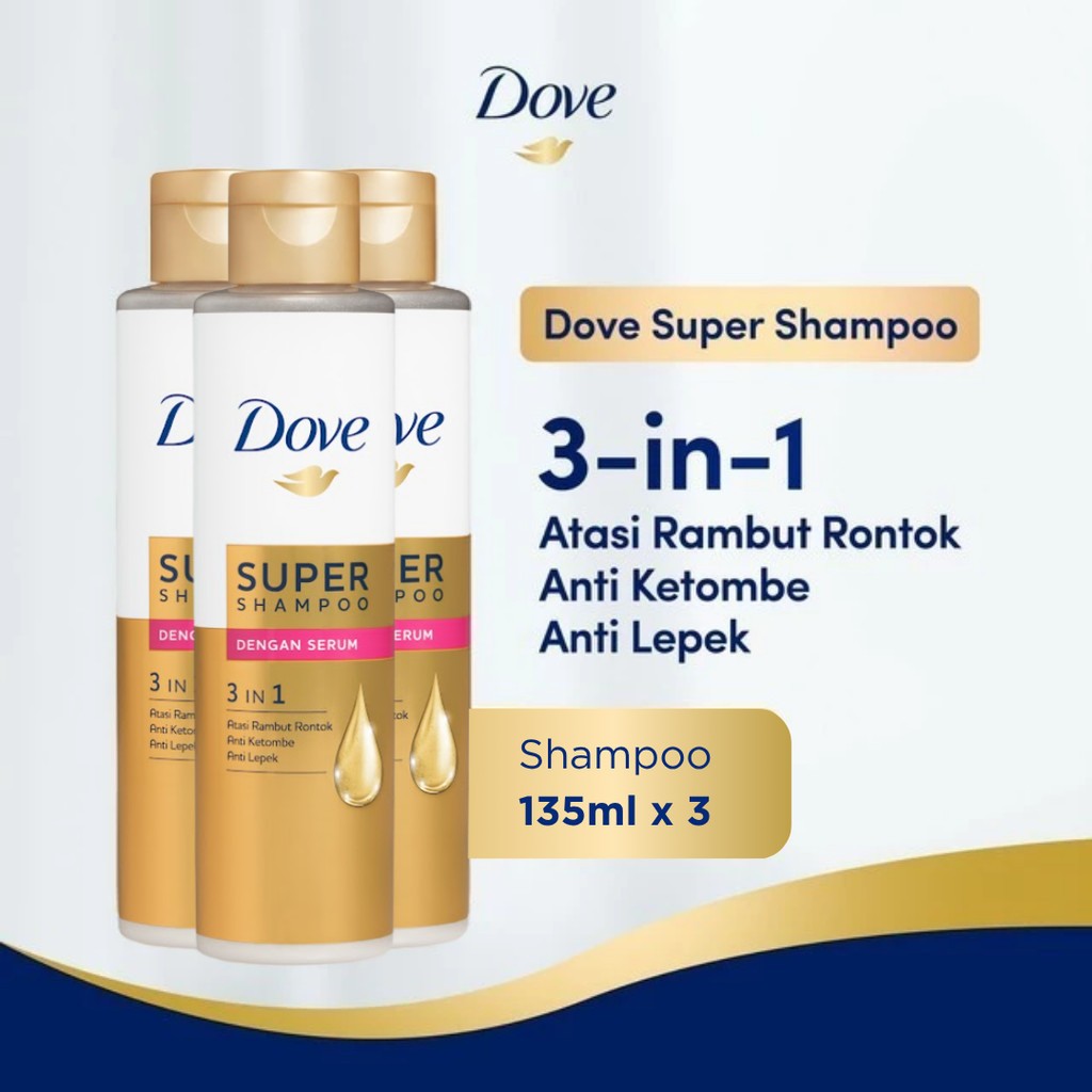 Dove 3-In-1 Super Shampoo Triplepack