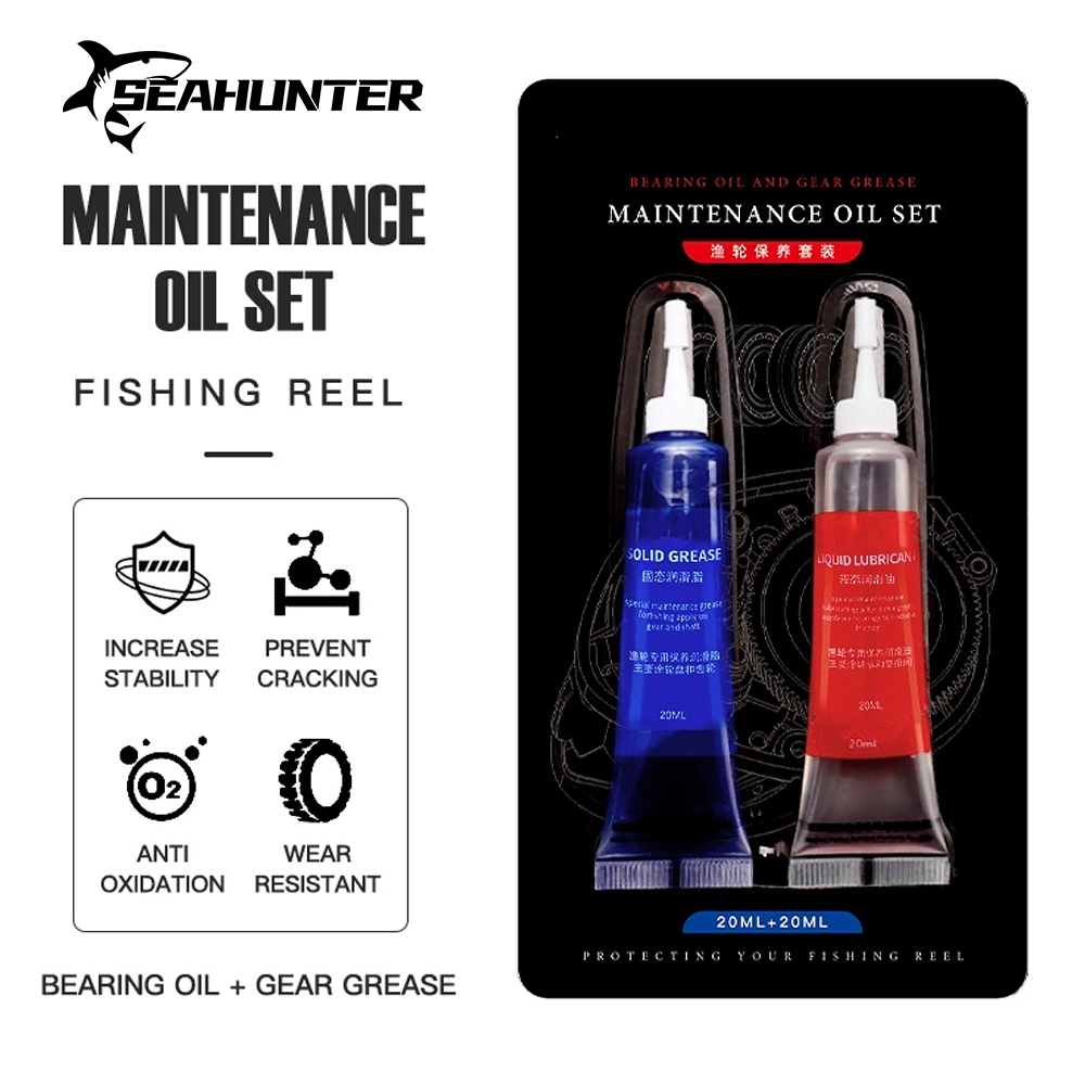[OFFICIAL] SEAHUNTER Pelumas Reel Pancing Oil & Grease (20mlx2 Buah), Anti Karat Tahan Air, Cocok un