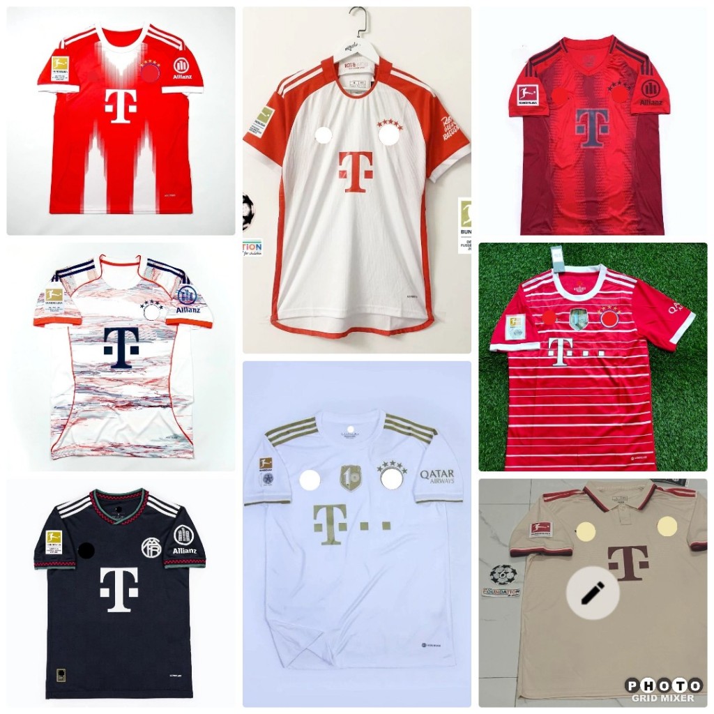 MUNCHEN HOME AWAY 3RD PATCH BUNDESLIGA JERSEY BAJU BOLA 2023 2024/2025 2026 GRADE ORI IMPORT JUMBO X