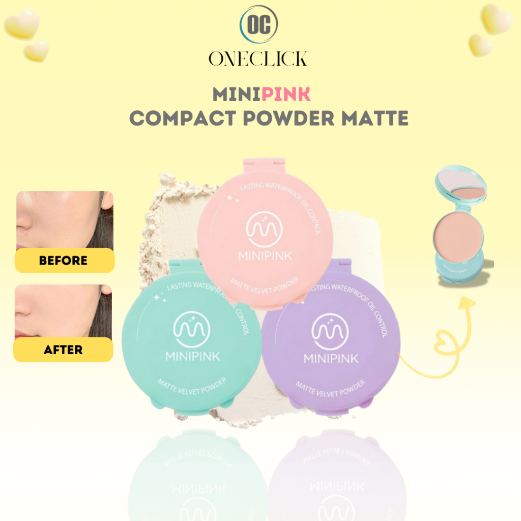 Compact Powder Bedak Matte Velvet Loose Foundation Padat Make Over Wajah Makeup MP037