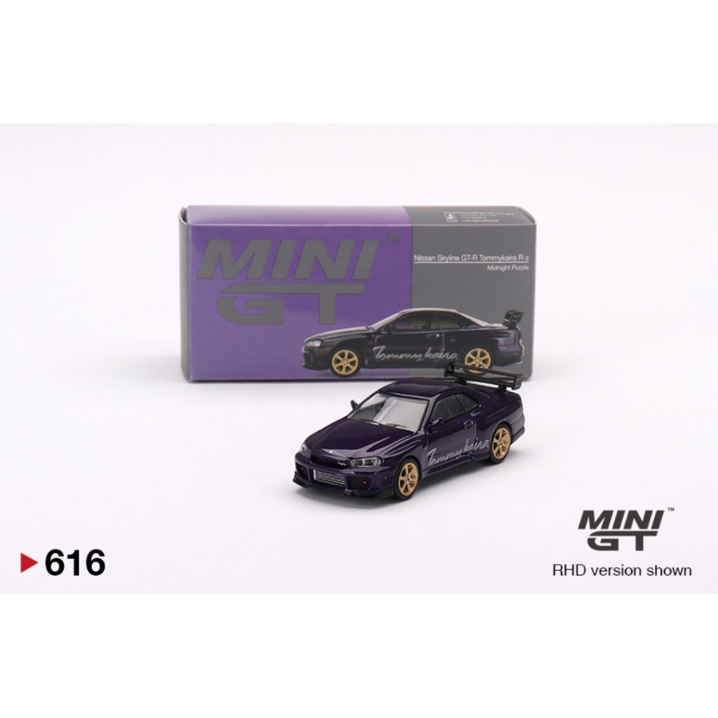 MINI GT NISSAN SKYLINE GT-R (R34) TOMMYKAIRA R-Z MIDNIGHT PURPLE