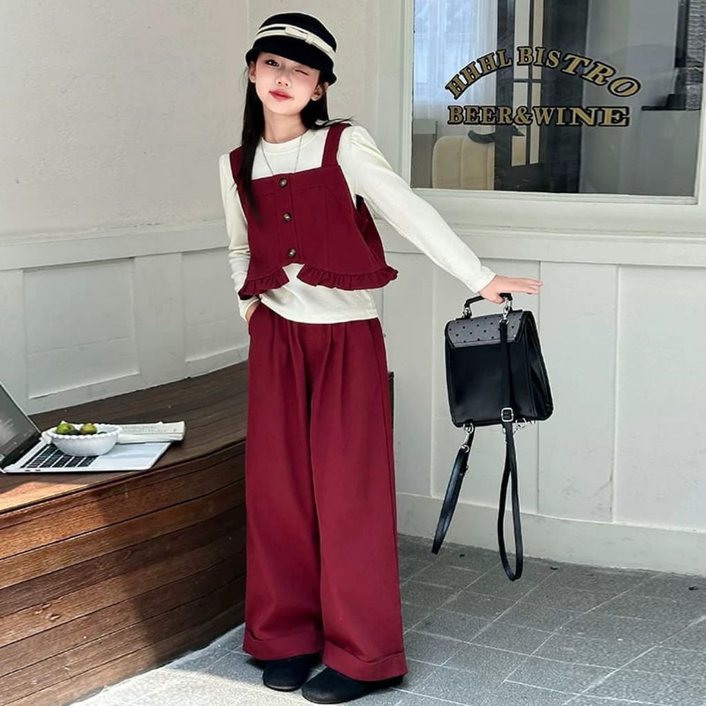 (COD) 8-11 Tahun// Setelan 3 in 1 Anak Import// Baju Anak Perempuan Premium// Kado Ulang Tahun