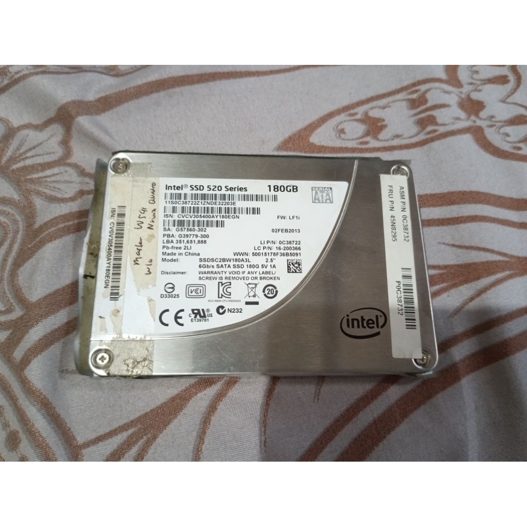 Ssd Intel 2,5" 180GB sentinel 99%