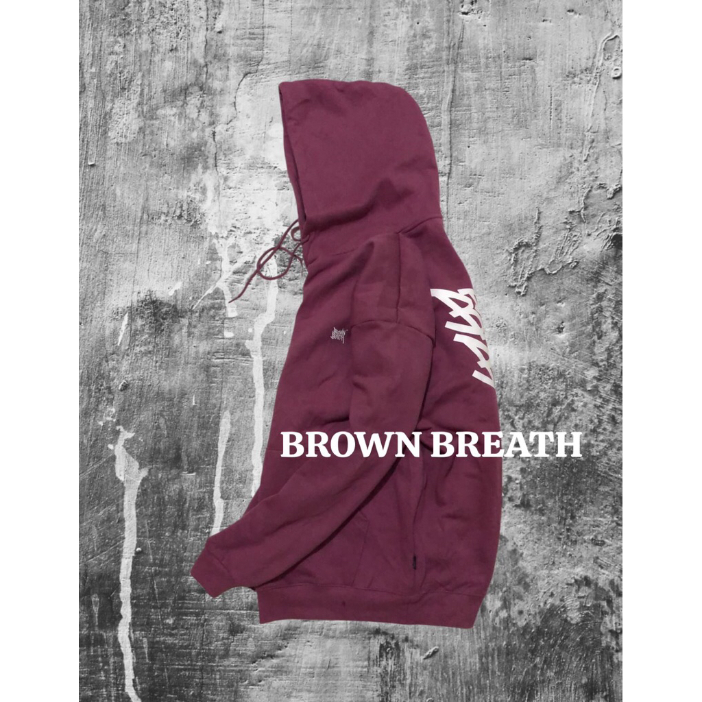 Hoodie keren Brown breath bahan tebal adem warna pekat second preloved