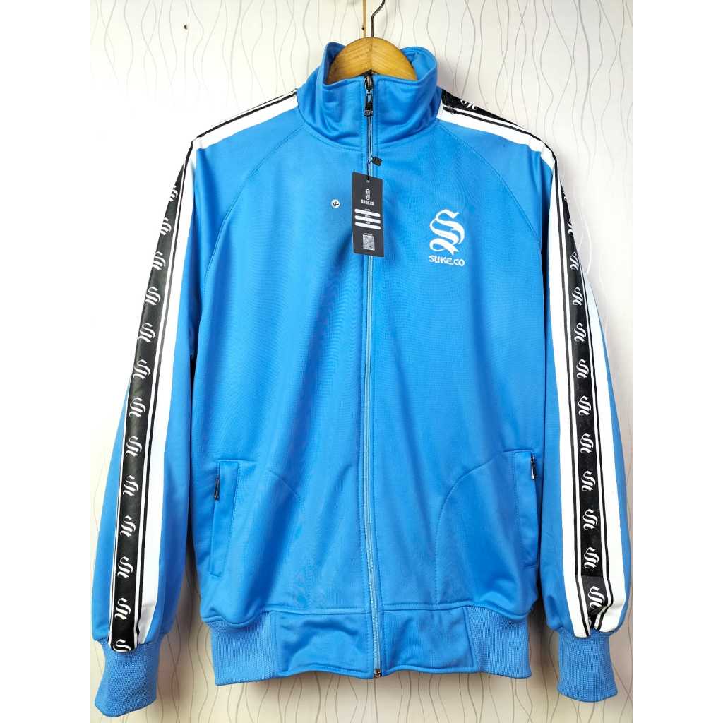 Suke .Co jacket vintage pria wanita full tag premium ' jacket zipper blue colour