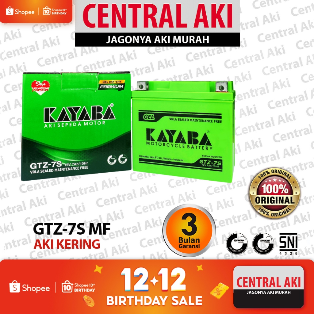 Aki Motor KAYABA PREMIUM GTZ7S HIJAU ACCU KERING HONDA VARIO 150 VARIO 125 PCX ADV SCOOPY GSX BURGMA