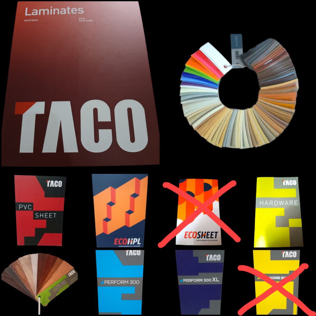 (8 ITEM) PAKET KOMPLIT CATALOG MASTERBOOK HPL TACO TERBARU 2025 - 2026 / KATALOG TACO HPL BARU 2025 