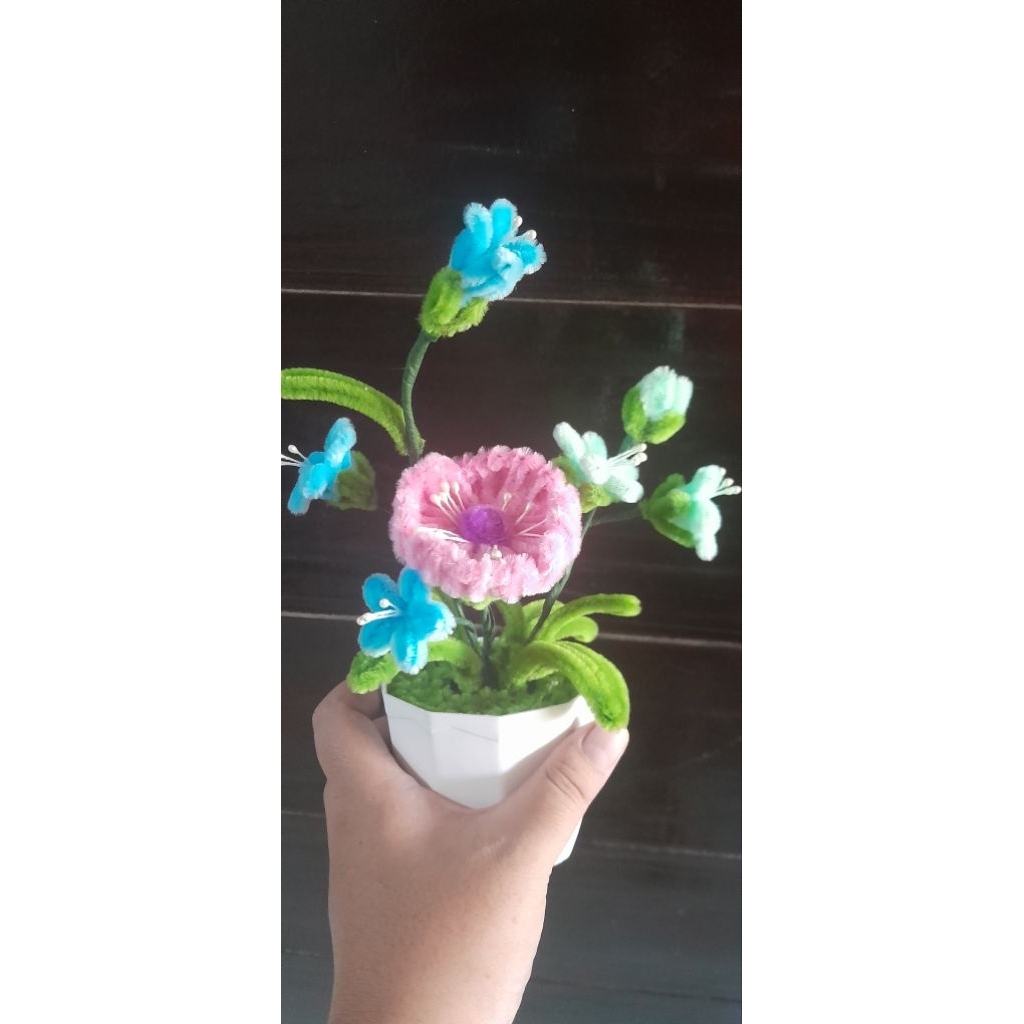 hiasan kawat bulu#hiasan bunga kawat bulu gembul#hiasan bunga