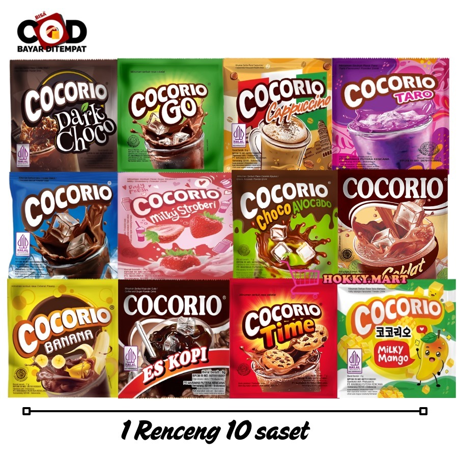 (HOKKY)Cocorio Minuman Serbuk Instan Renceng isi 10pcs x 6gr Coklat Cappucino Kopi Chocorio ChocoGO 