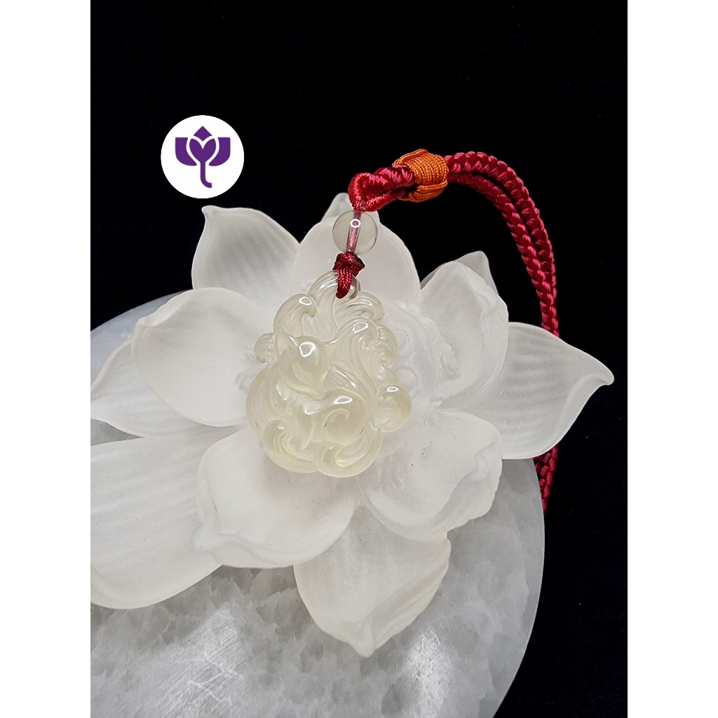 Liontin Batu Crystal Citrine Quartz 9 Tails Fox Stone 29x25mm F922