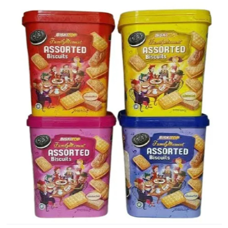 Biskitop Assorted Family Moment 600gr / Biskuit wafer Cream Biskuit keluarga Lebaran Biskuit Kaleng