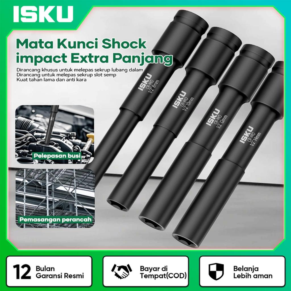 Tekiro Tools - Cr-Mo Mata Kunci Impact Extra Panjang - 8-14Mm Lengan Baju Pas -Mata Shock Impact