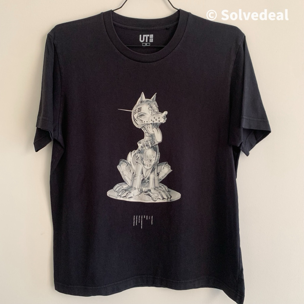 Kaos Uniqlo Neo Miyage Hajime Sorayama Hachiko Hitam