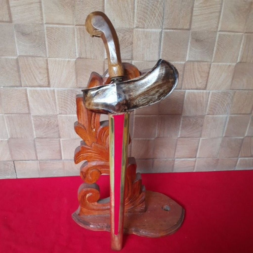 Keris Patrem Kyai Jangkung Mahesa Nempuh Luk 3 Sepuh,Pamor Ceprit/Pulo Tirto