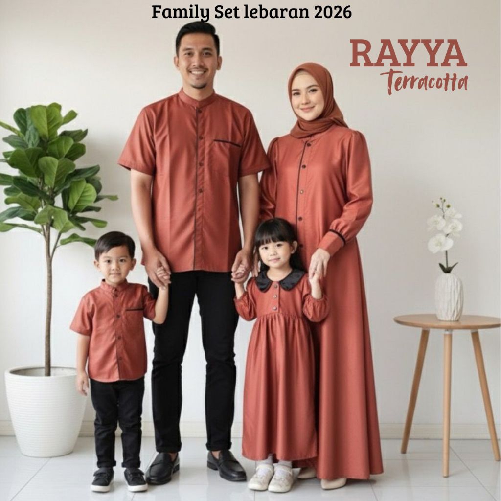 Family Set Couple Keluarga RAYYA Baju Lebaran 2026 bahan Toyobo