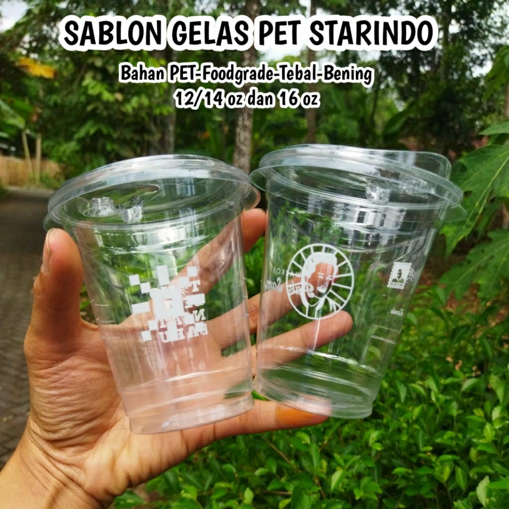 Sablon cup pet 12 oz Starindo 350ml,Printing Cup PET 12 oz 350ml