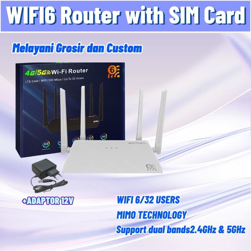 ROUTER 4G BARU WiFi 6 Router with SIM Card Slot