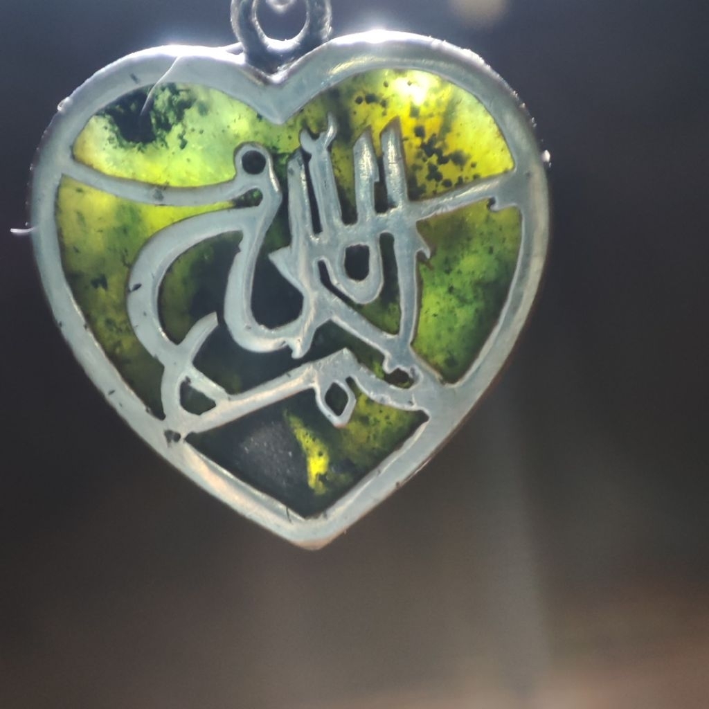 liontin batu alam,ikat perak