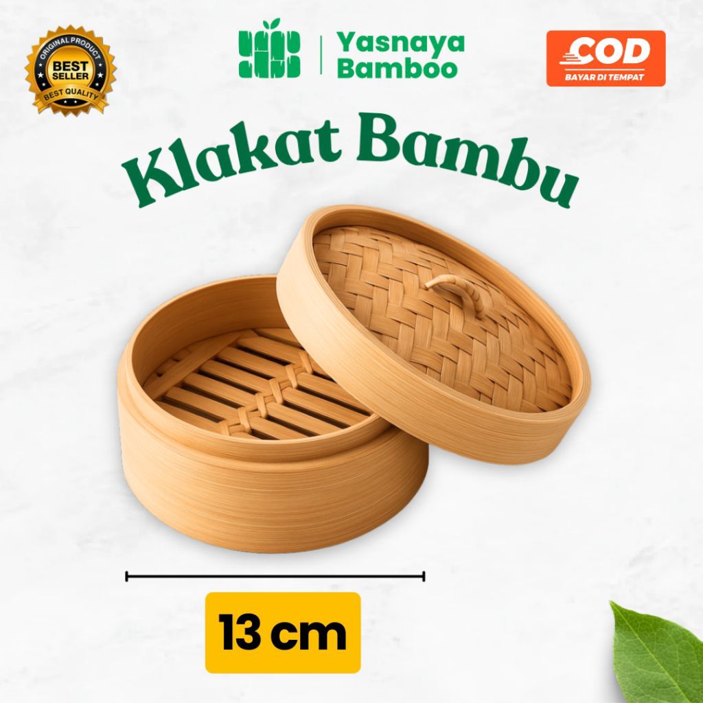 Klakat Bambu – Tempat Kukus Dimsum / Bakpao / Nasi – Diameter 13 cm