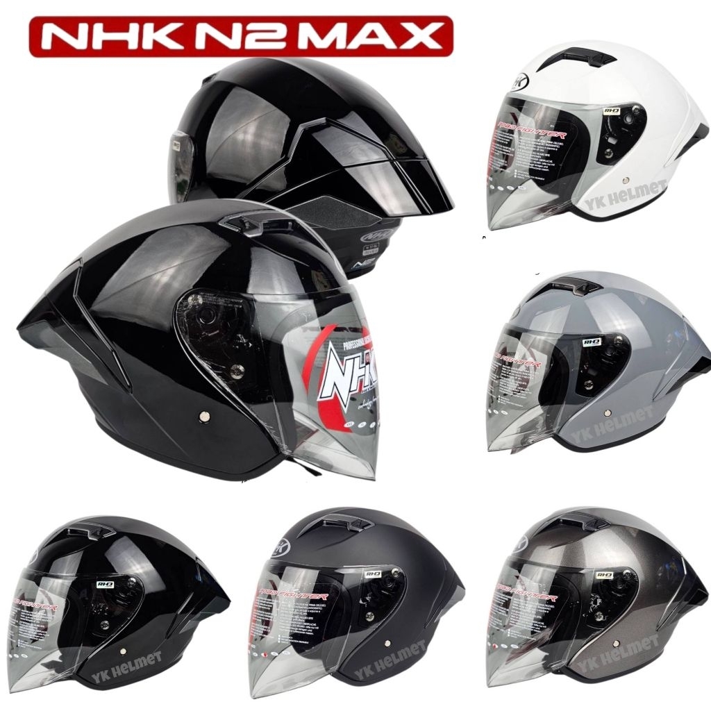 HELM NHK N2 MAX SOLID Single visor light smoke Original nhk n2 max
