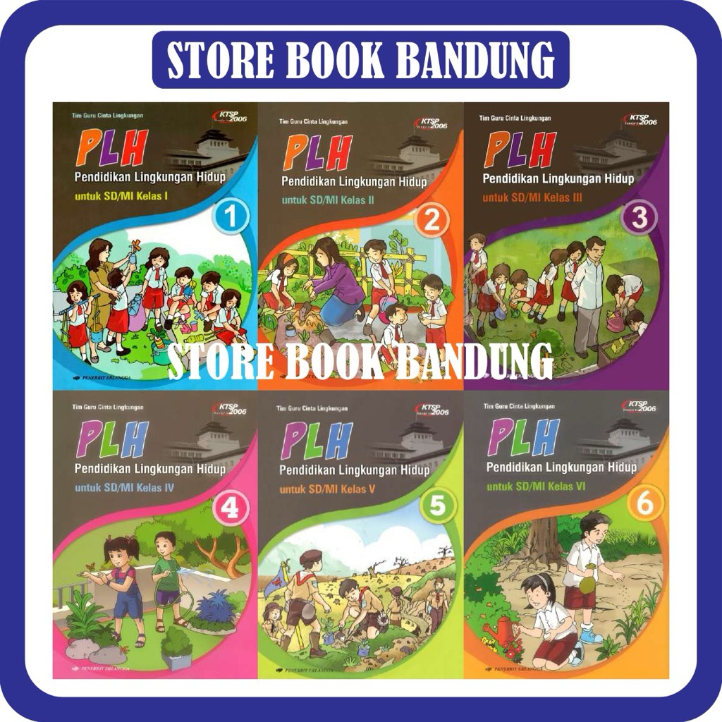 Buku PLH pendidikan lingkungan hidup untuk SD/MI kelas 1  2  3  4  5  6  -  penerbit erlangga