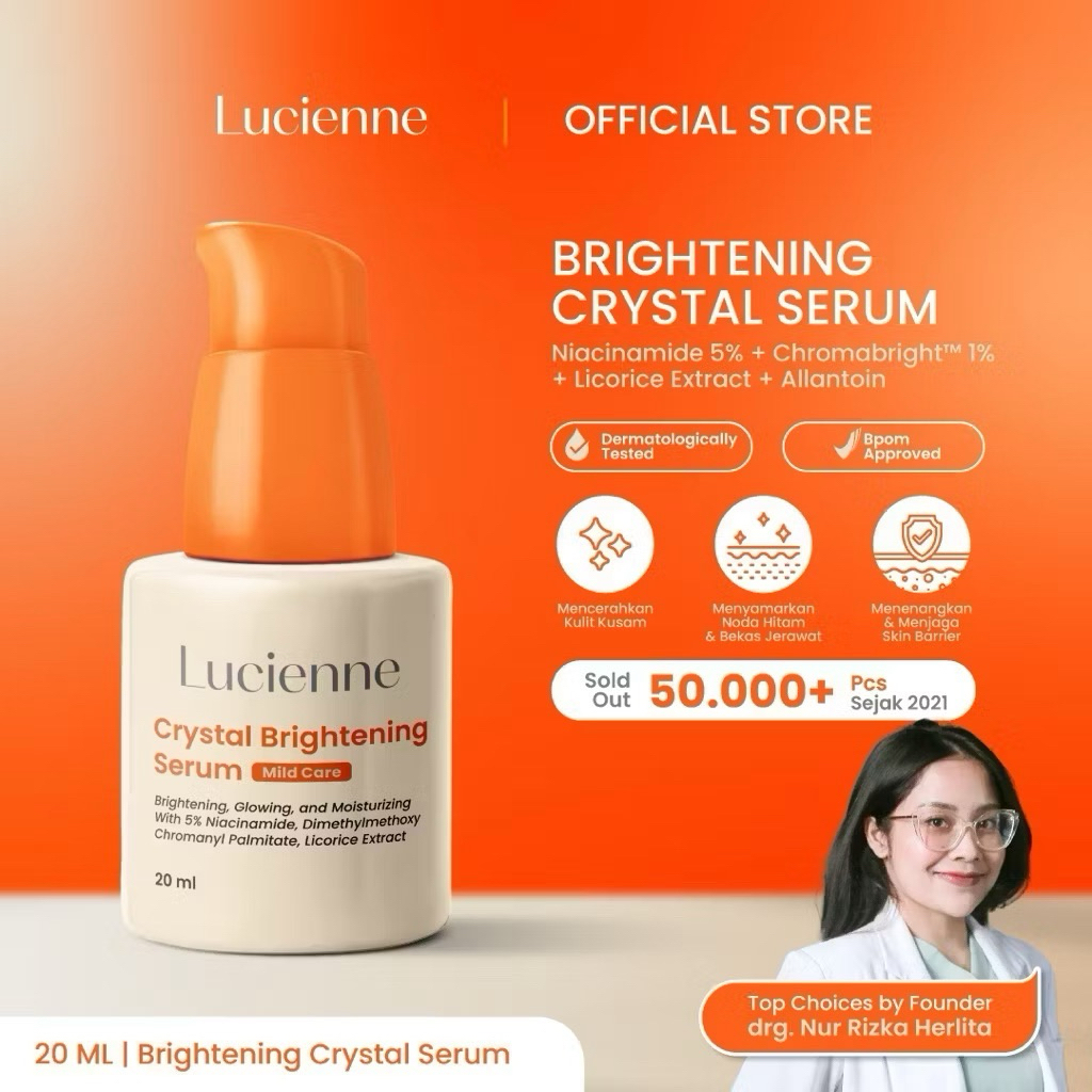 Lucienne Crystal Brightening Serum - Serum Pemutih Wajah / Serum Glowing / Serum Niacinamide 5%