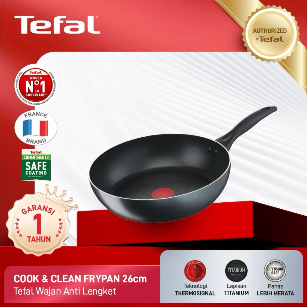 [MURAH] Tefal Cook and Clean Frypan 26cm - wajan anti lengket teflon 26cm