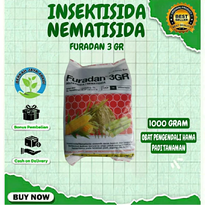 Furadan 3GR 1kg Insektisida Nematisida 1 Kg Puradan Hama Kemasan Asli