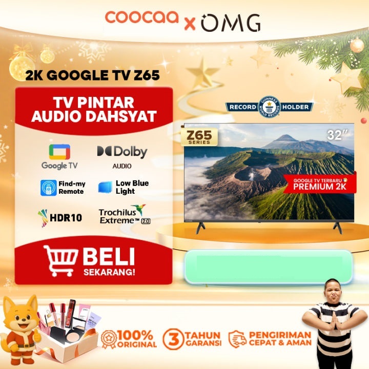 [KARGO] COOCAA 32 inch Google Smart TV Digital TV LED 2K | Google TV | Coocaa 32Z65 | 32Z65 | Garans