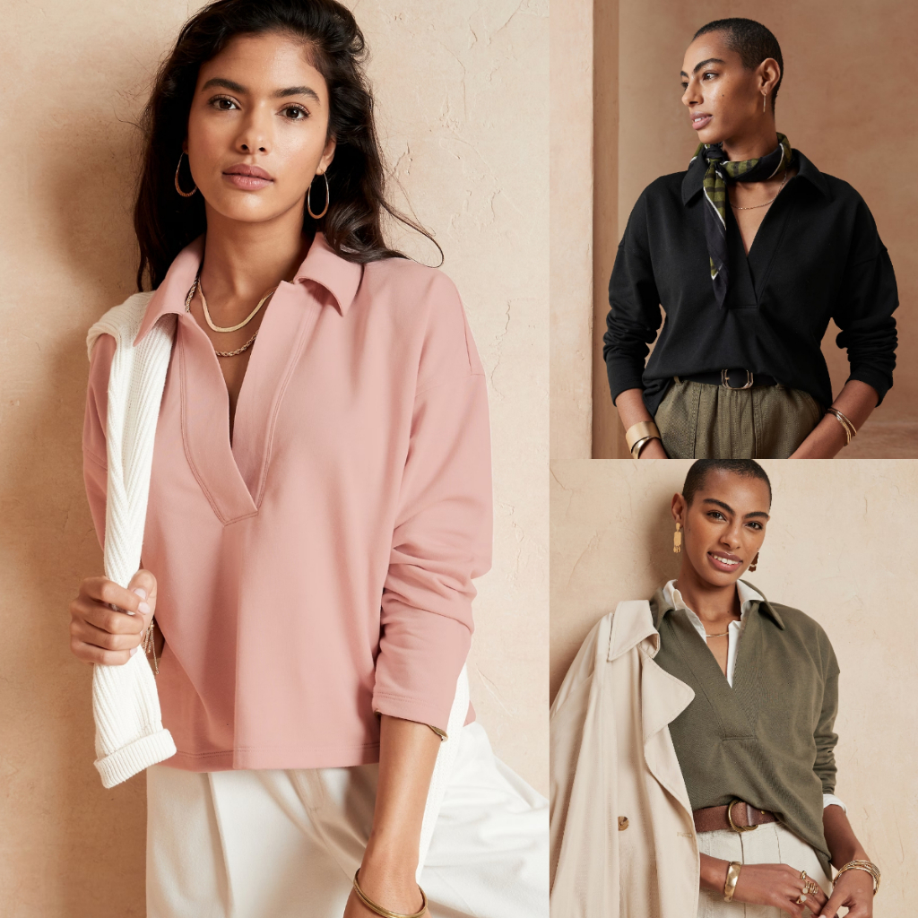 Sweatshirt Wanita Banana Republic Polo Sweatshirt