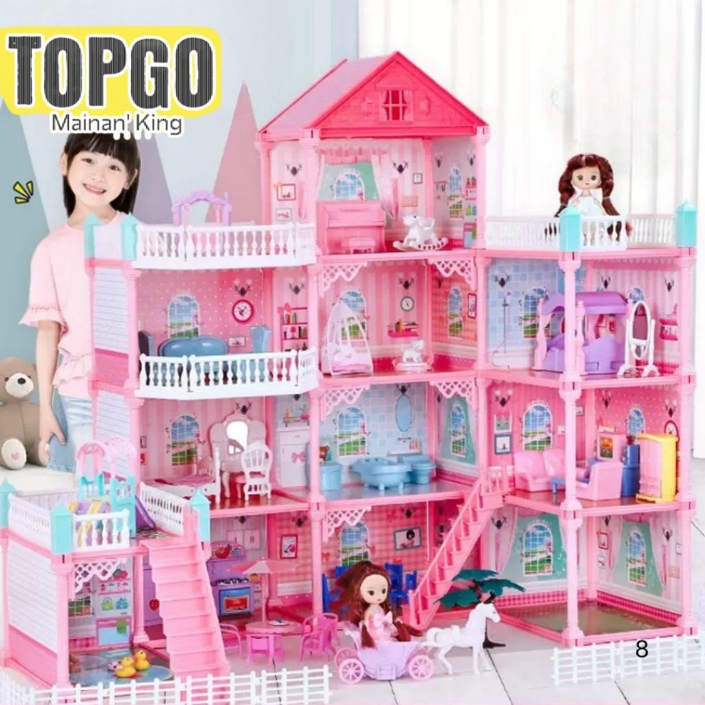 Mainan Edukasi Anak Perempuan Rumah Barbie 3 Tingkat