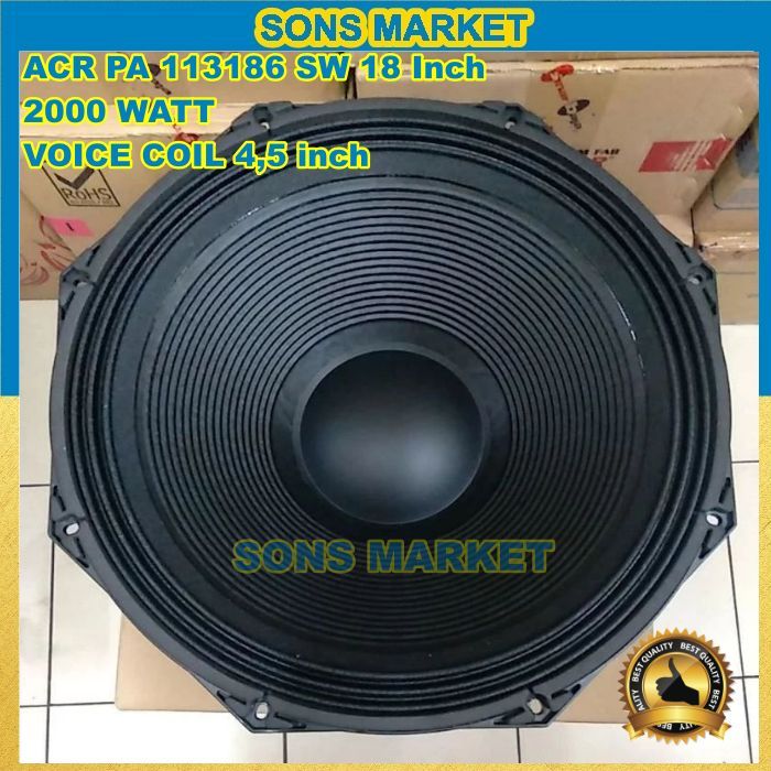 SPEAKER ACR FABULOUS 18" PA-113186-SW 2000Watt 18in SW FAB SUBWOOFER ACR 113186 ORIGINAL ACR