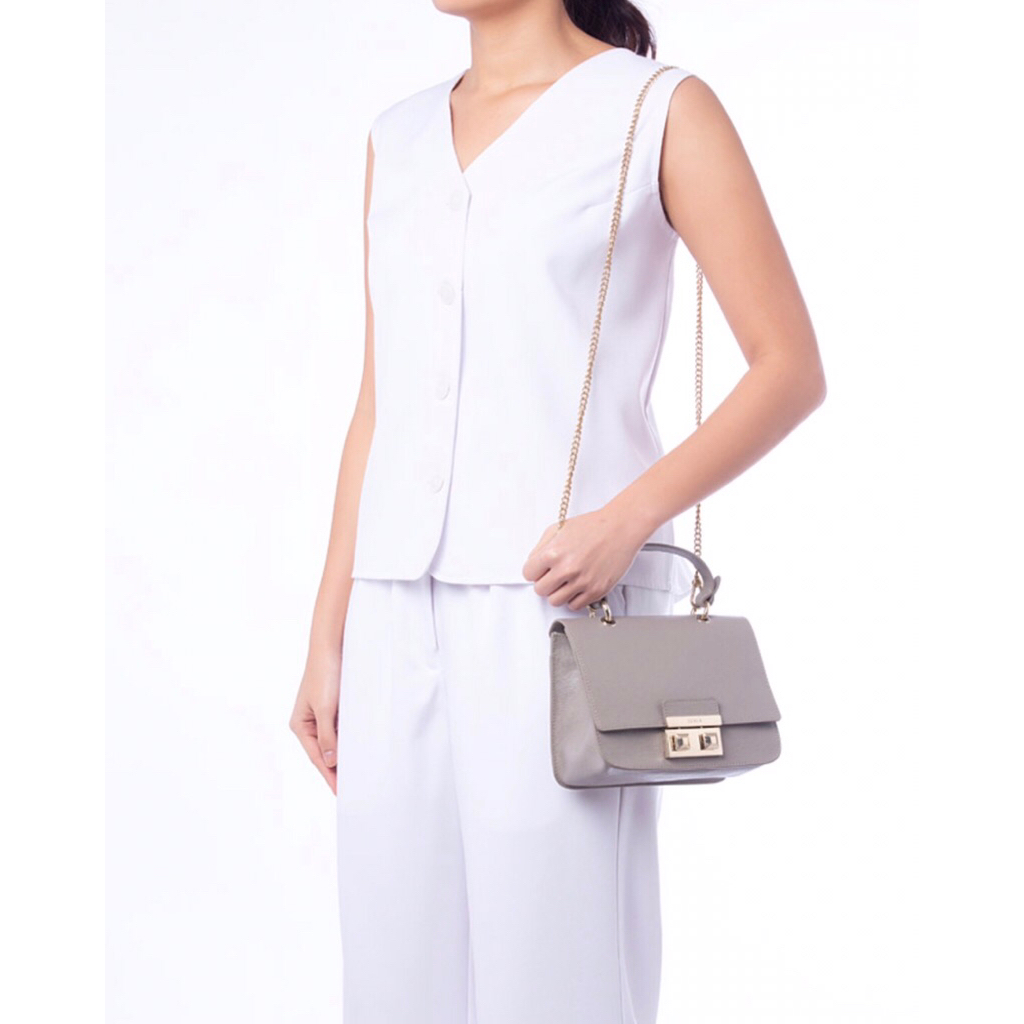 Tas Top Handle Furlaa Grey Rantai Preloved